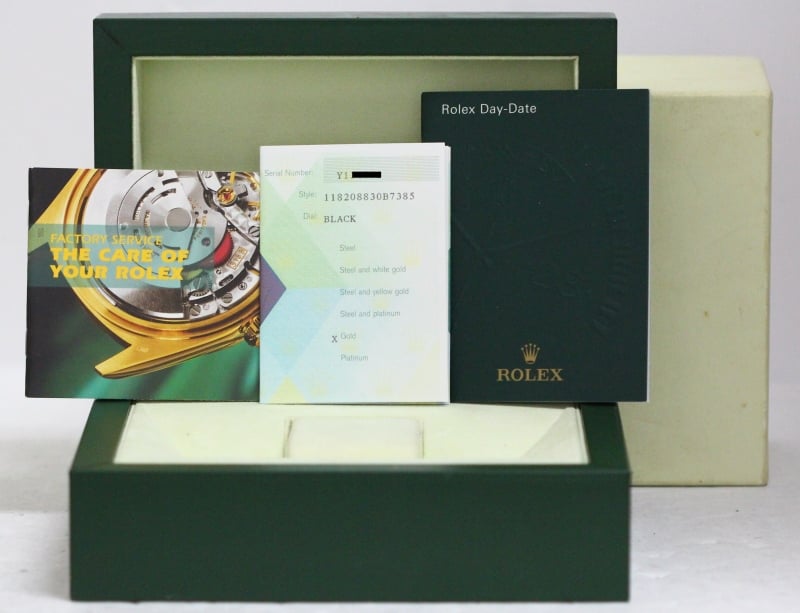 Rolex 18K Gold Day-Date 118208 Oyster