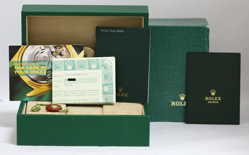 Certified Rolex President 118238 White Index Dial