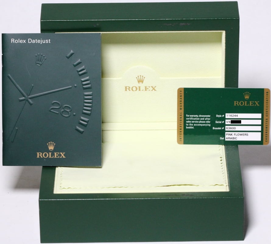 Pre Owned Rolex Floral Datejust 116244 Diamond Bezel T