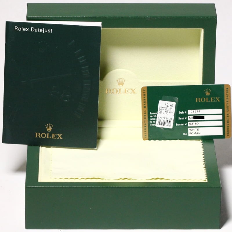 Rolex Mid-Size Datejust 178274 White Roman Dial