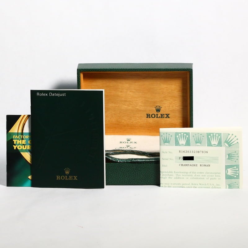 Used Rolex Datejust 16203 Champagne Dial