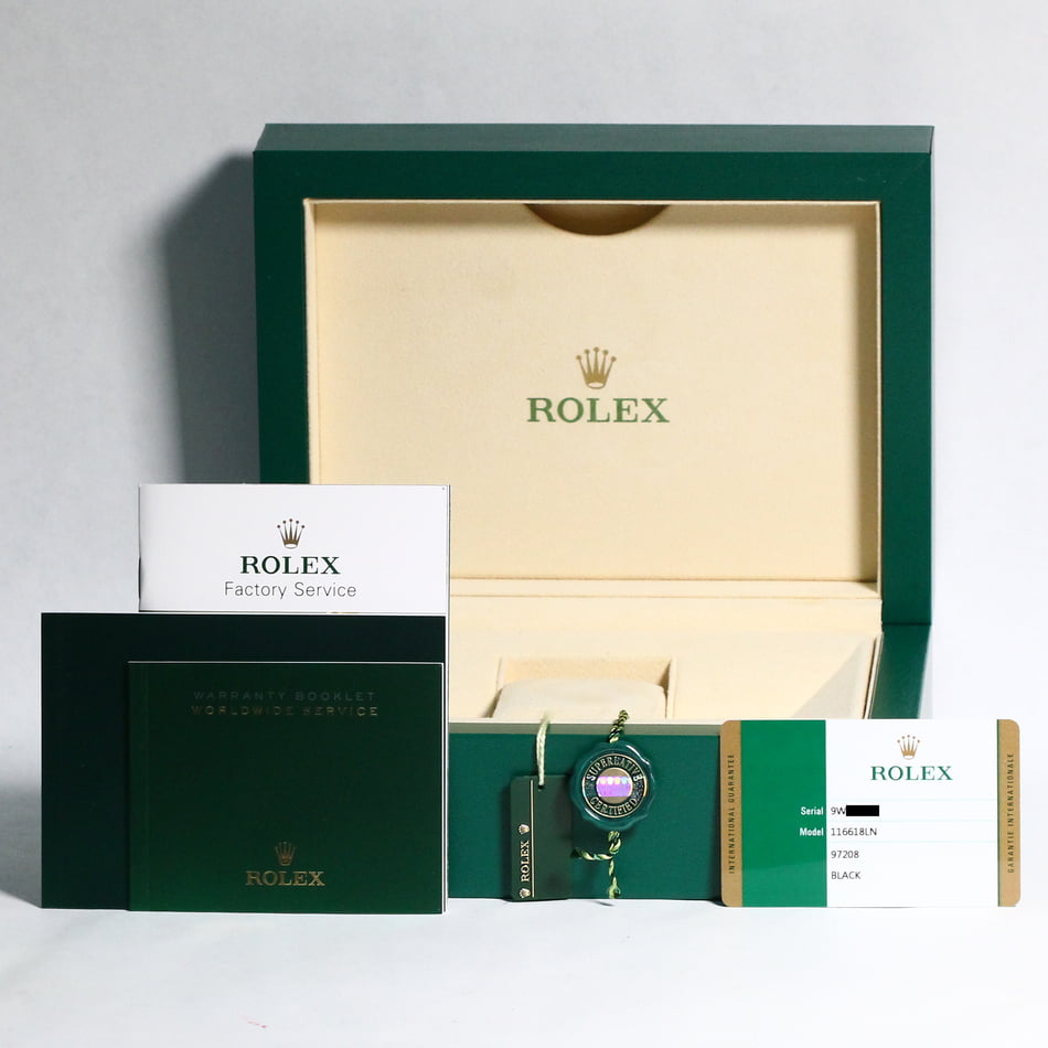 Pre Owned Rolex Submariner 116618 Black Dial Yellow Gold Oyster