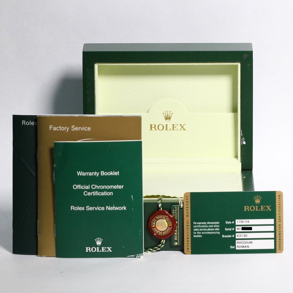 Pre Owned Rolex Lady Datejust 179174 Rhodium Roman Dial