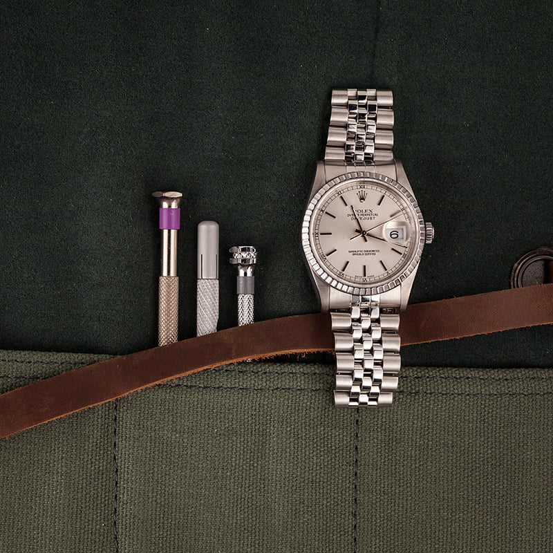 Used Rolex Datejust 16220 Silver Index