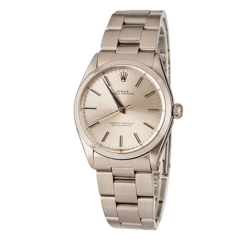 Pre-Owned Rolex Oyster Perpetual 1002 Silver Index