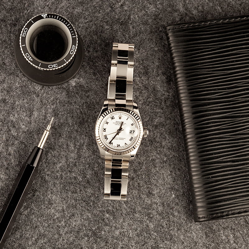 Used Rolex Datejust 179174 White Roman