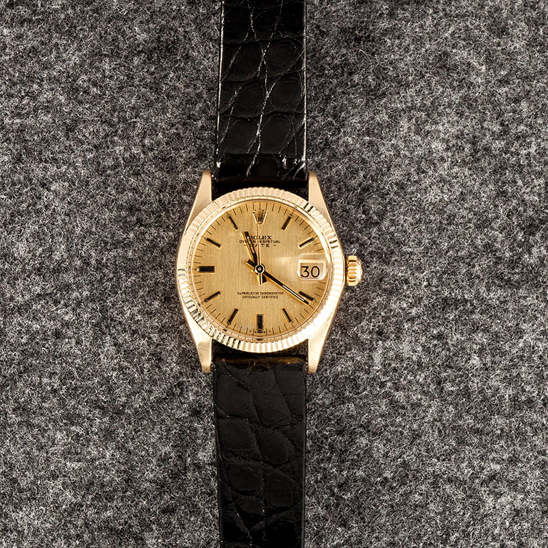 Pre-Owned Rolex Date 6827 Yellow Gold