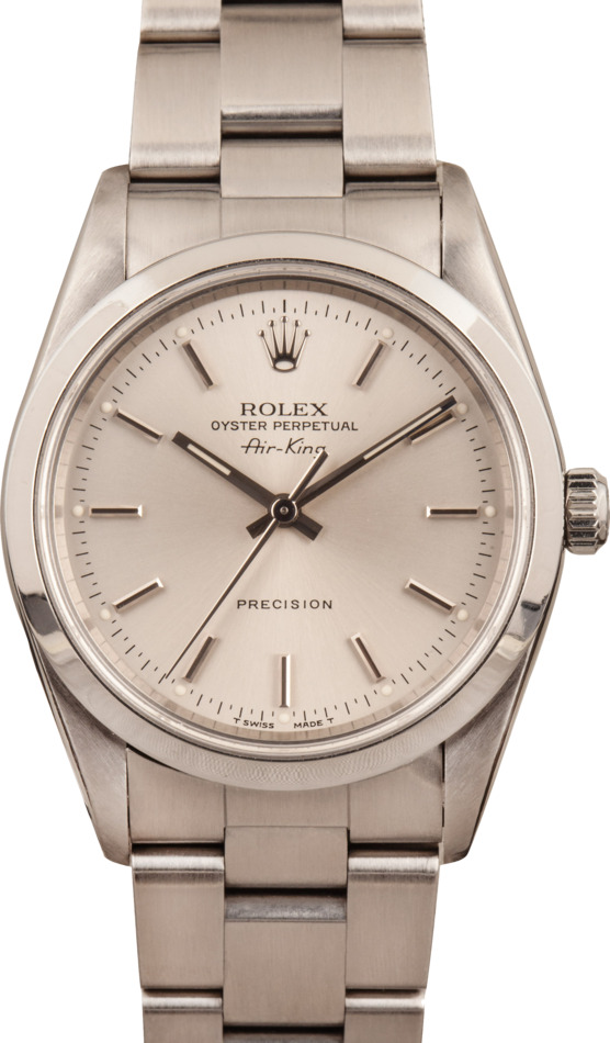 PreOwned Men's Rolex Air King 14000 Silver Dial
