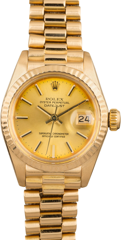 Rolex President Pre-Owned 26MM Champagne 6917 18k Yellow Gold Band (1982)