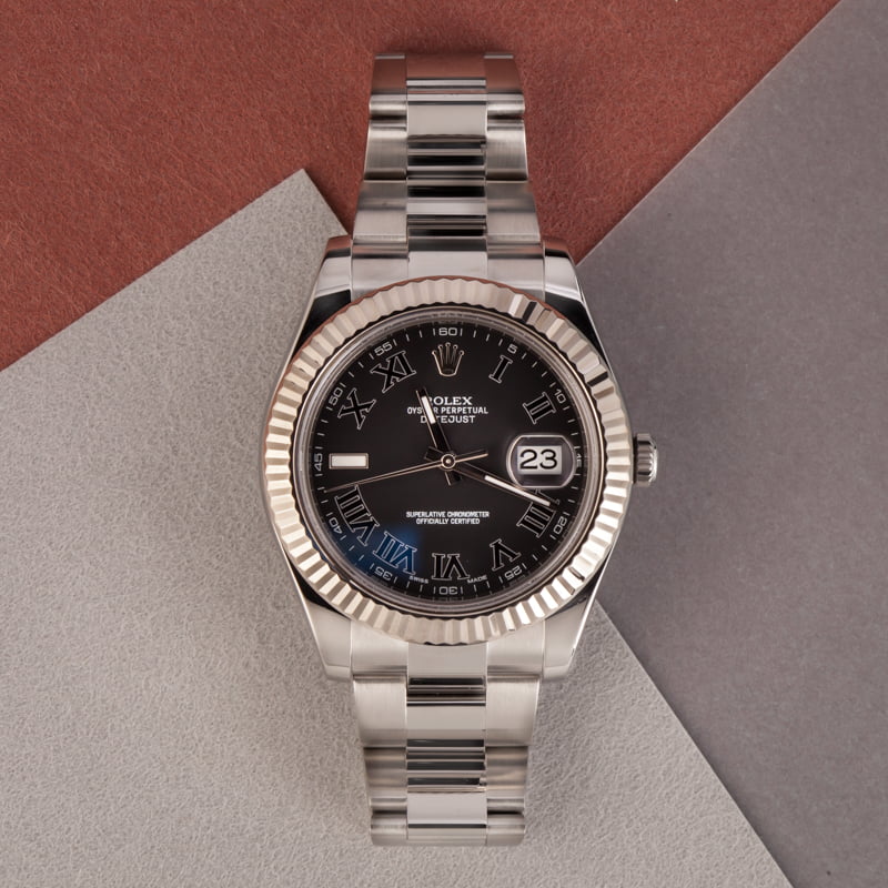 Datejust II Rolex 116334 Black Roman Dial
