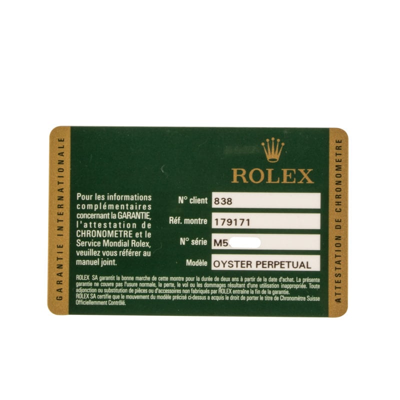 Ladies Rolex Datejust Ref 179171 Black Dial