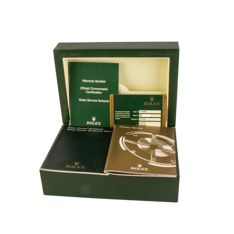 Rolex Oyster Perpetual Ref 114200 Silver Dial