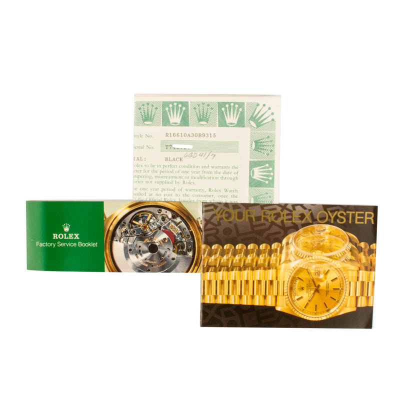 Pre-Owned Black Rolex Submariner 16610 Stainless Steel