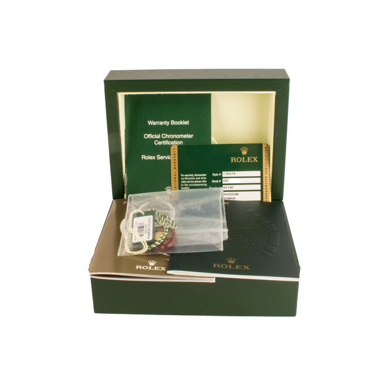 Ladies Rolex Datejust 31 ref 178274 Rhodium Dial