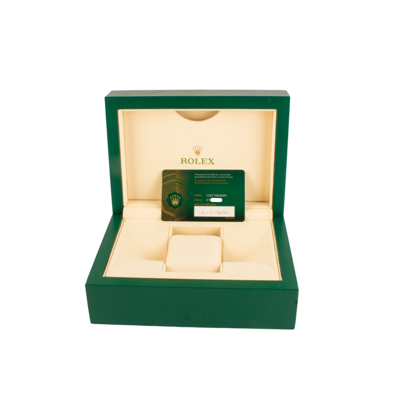 Pre-owned Rolex GMT-Master II ref 126710GRNR Stainless Steel