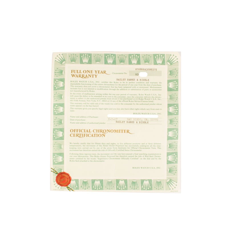 Rolex Submariner Ref 16800 Stainless Steel Oyster