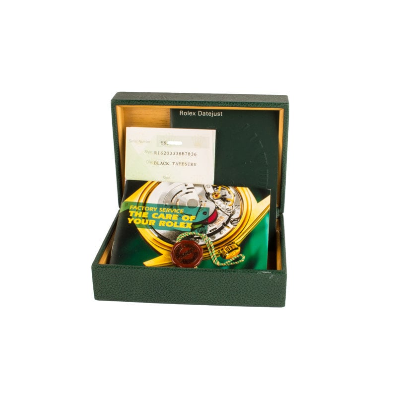 Rolex Datejust 16203 Black Tapestry Dial