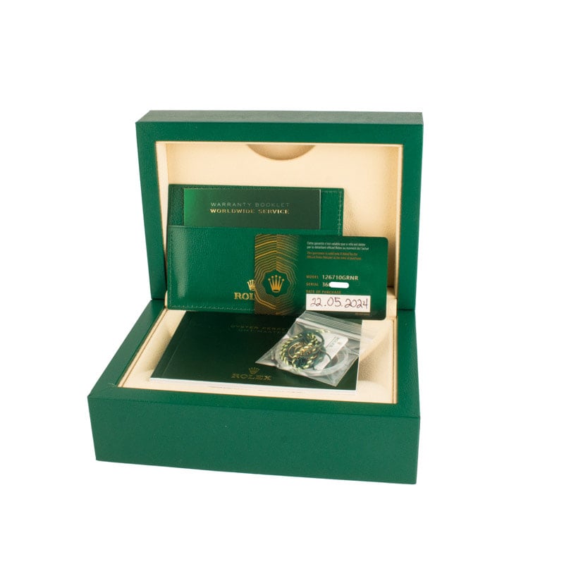 Pre-owned Rolex GMT-Master II ref 126710GRNR Jubilee