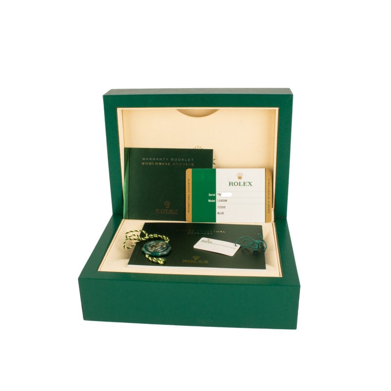 Used Rolex Datejust II ref 116334 Blue Superluminova Dial