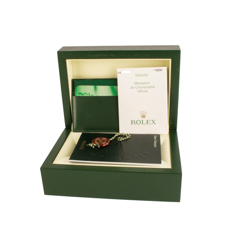 Pre-owned Rolex Datejust Ref 116234 Black Index Dial