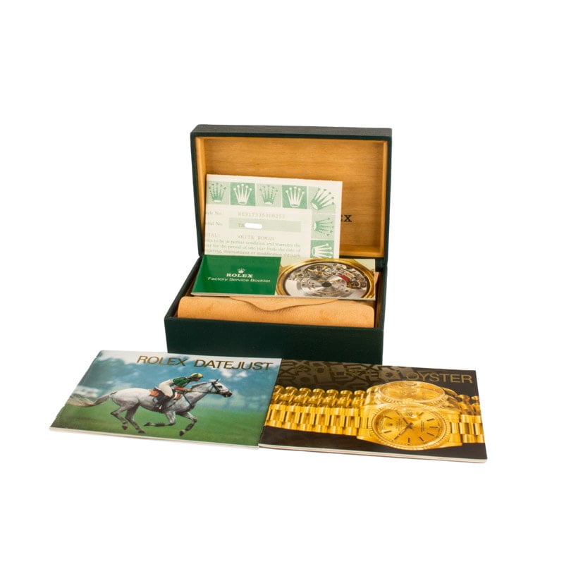 Lady Rolex Datejust Two Tone 69173 White Roman Dial