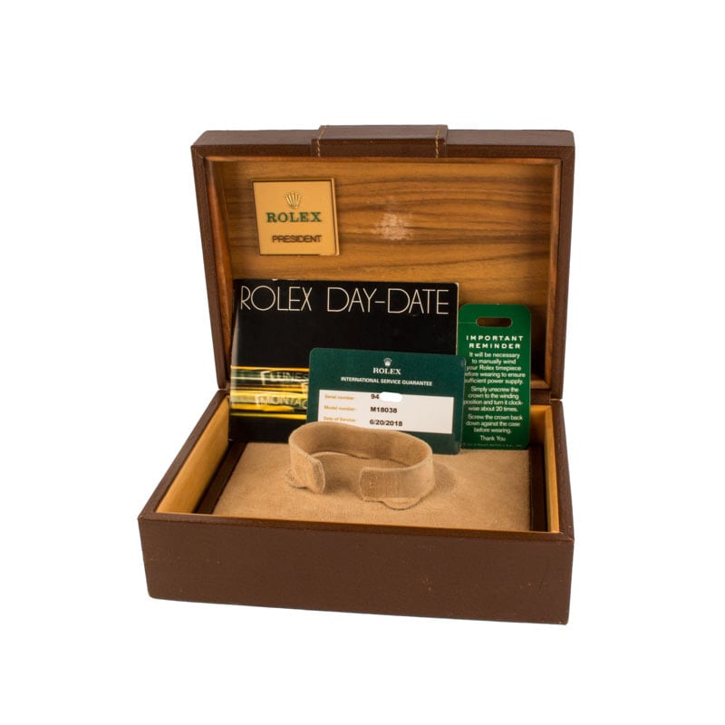 Used Rolex Day Date Ref 18038 Yellow Gold