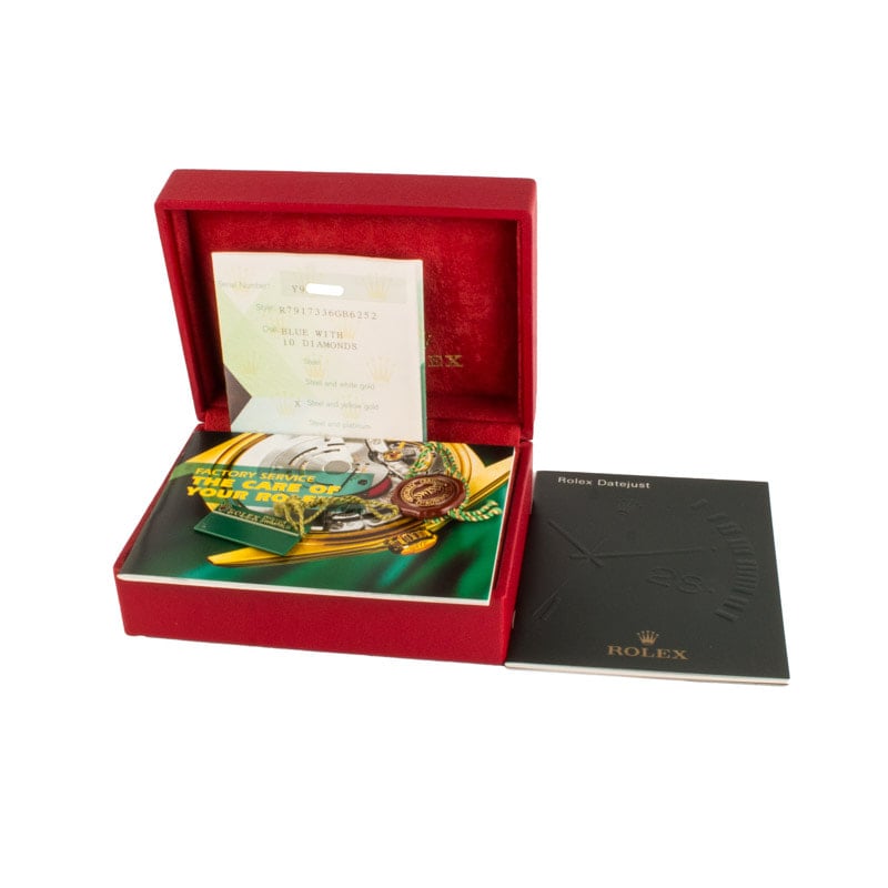 Pre-owned Rolex Datejust Two Tone 79173 Blue Diamond Dial