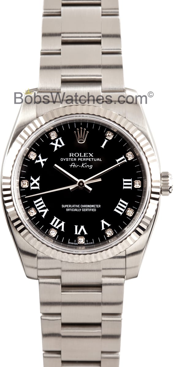 rolex air king with diamonds