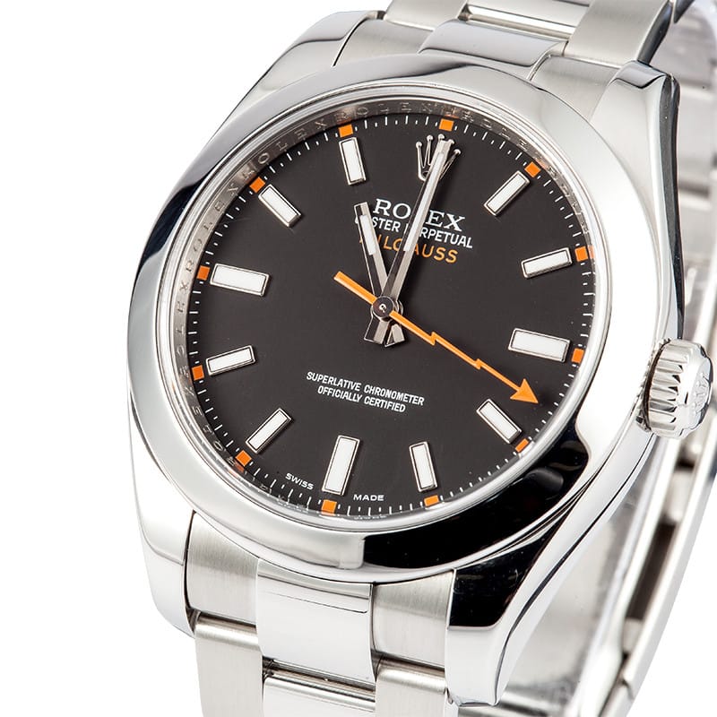 Rolex Milgauss Black Dial Stainless Steel 116400V - Bob's Watches