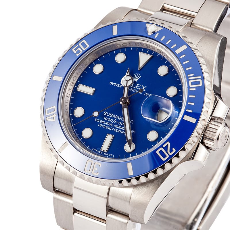 Rolex Submariner 116619 18k White Gold Smurf