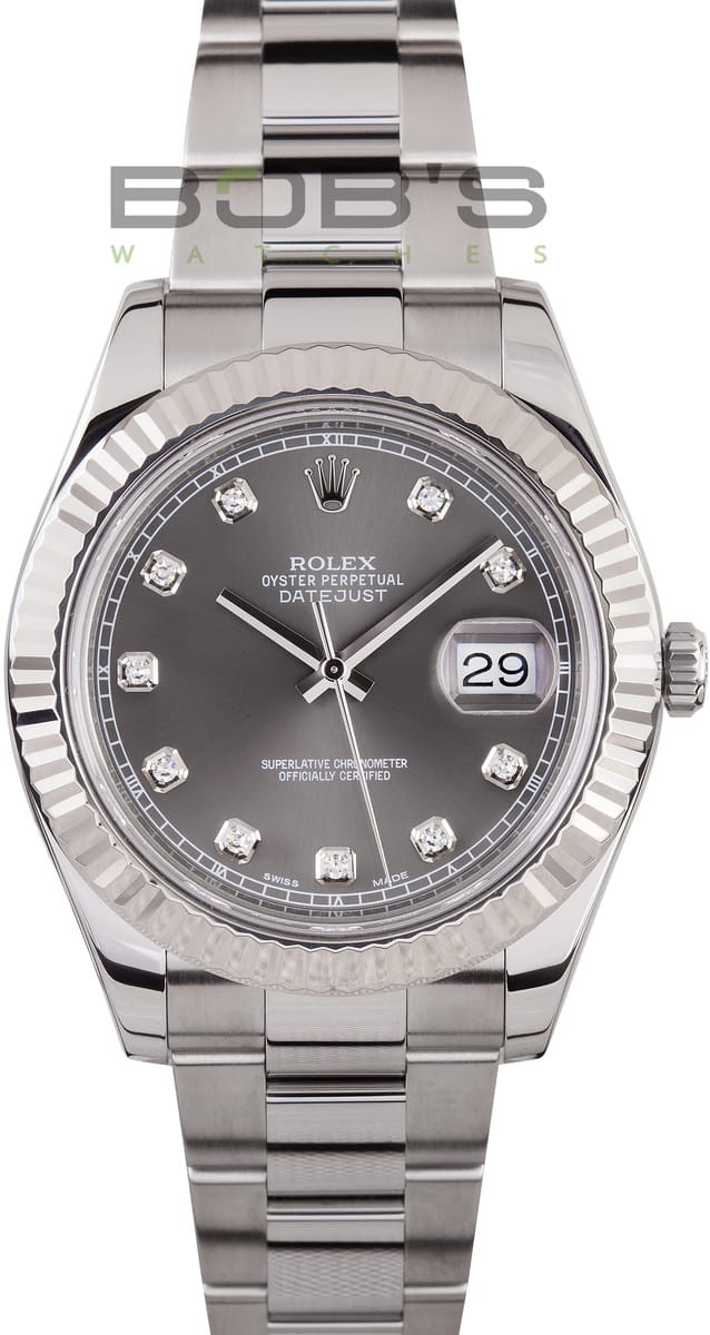 Rolex DateJust II Stainless Steel Diamond Dial Ref. 116334