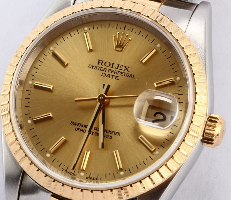 Rolex Date Steel and 18K 15233