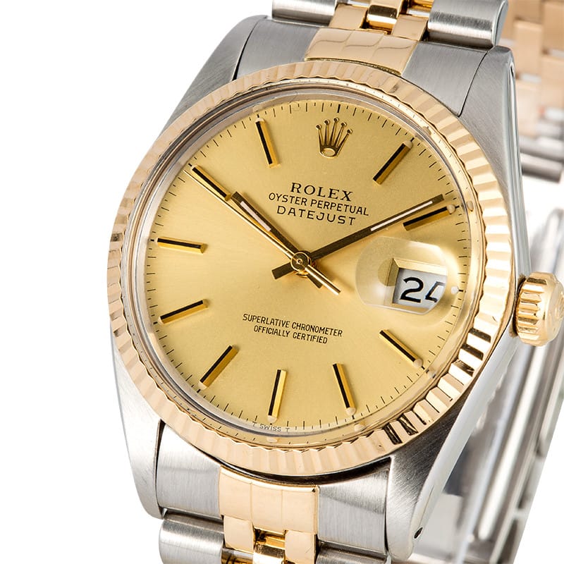 Rolex Datejust 16013 Two Tone Champagne Dial
