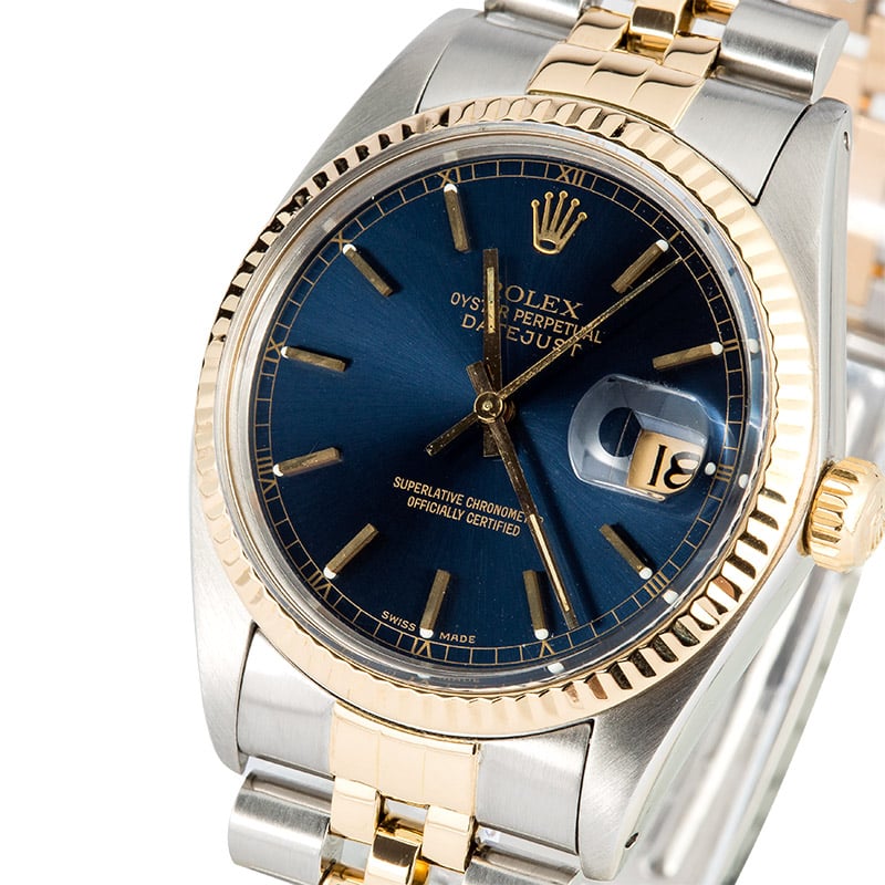 Rolex Datejust 16013 Blue 100% Authentic
