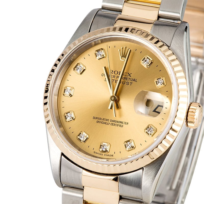 Rolex Datejust 16233 Diamond Dial Champagne