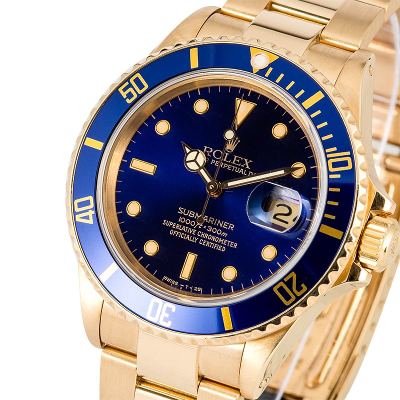 used 18k gold rolex submariner