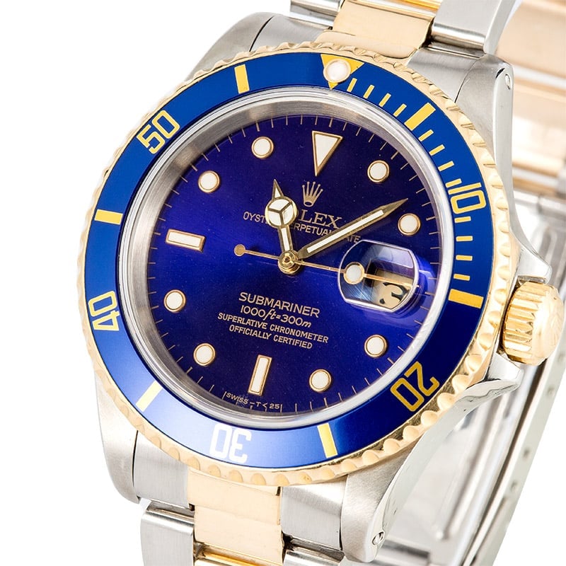 rolex submariner blue second hand