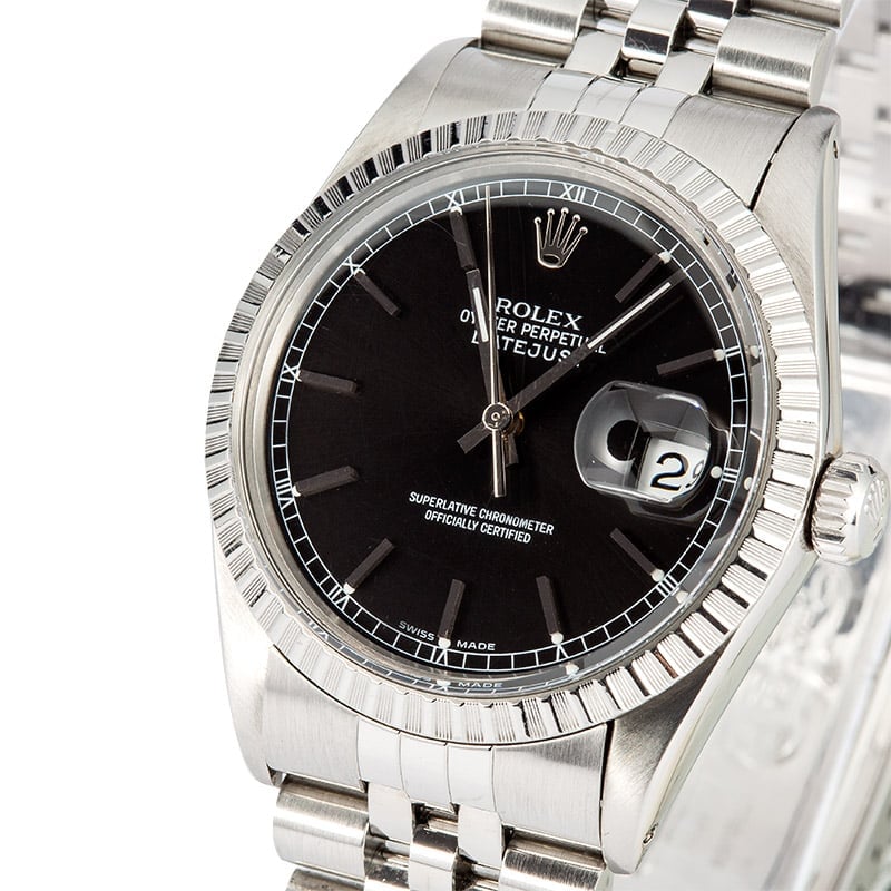 rolex datejust 16030 black dial