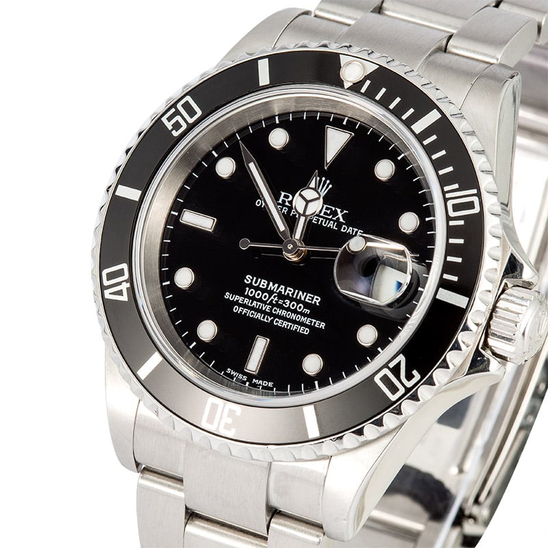 Rolex Stainless Steel Submariner 16610 No Holes