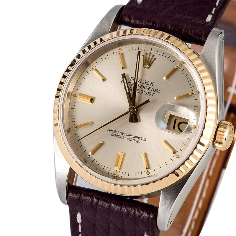 Rolex Datejust Two-Tone 16233 Leather Strap