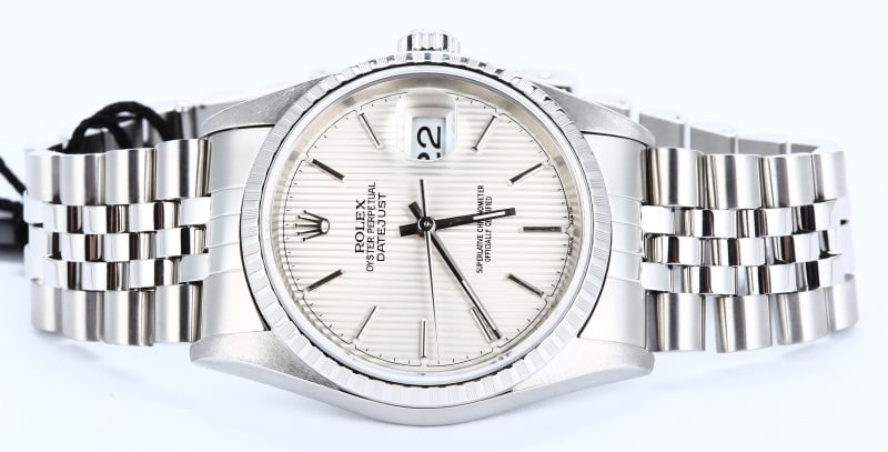 Rolex Datejust 16220 Silver Tapestry