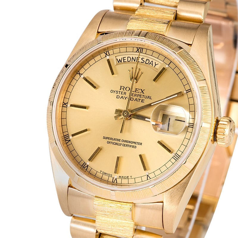 Rolex President Bark Finish 18078