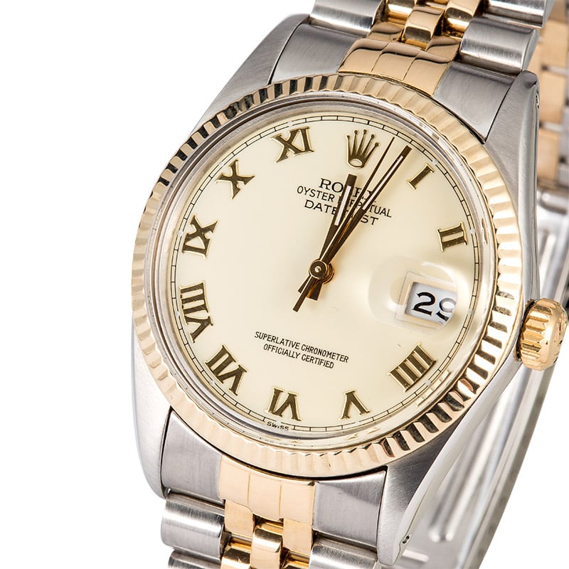 Rolex Two-Tone Datejust 16013 Ivory