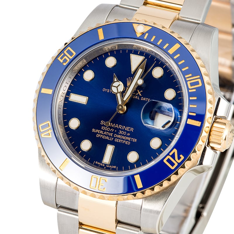 PreOwned Rolex Submariner 116613LB Sunburst Blue