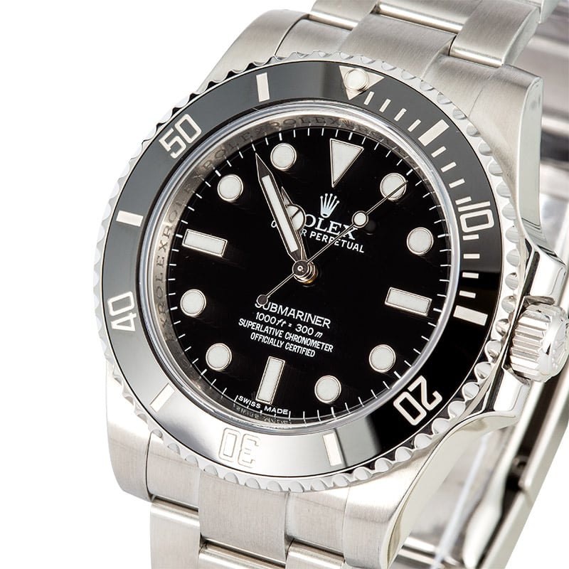 Certified Pre-Owned Rolex Submariner 114060 No Date