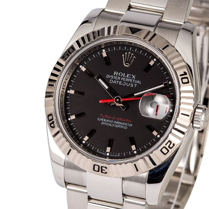 rolex datejust red second hand