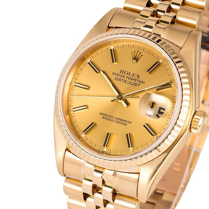 Rolex Datejust 16018 18K Yellow Gold
