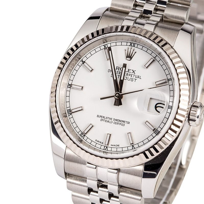 rolex datejust 2 white dial
