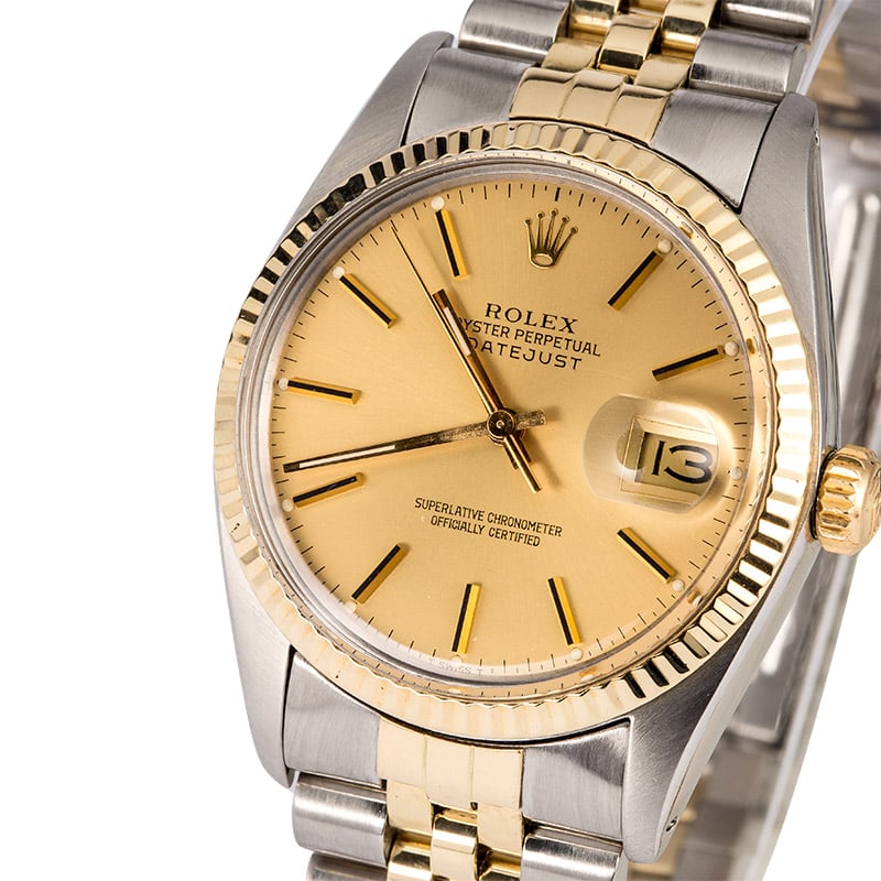Certified Rolex Datejust 16013 Champagne Dial