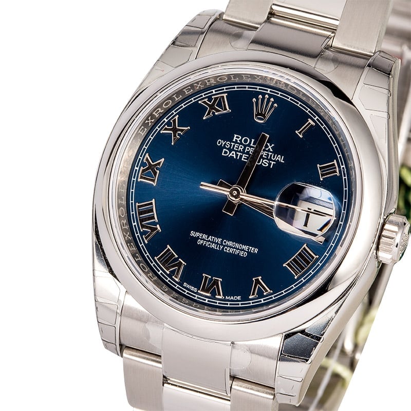 Unworn Rolex Datejust 116200 Blue Roman Dial 2